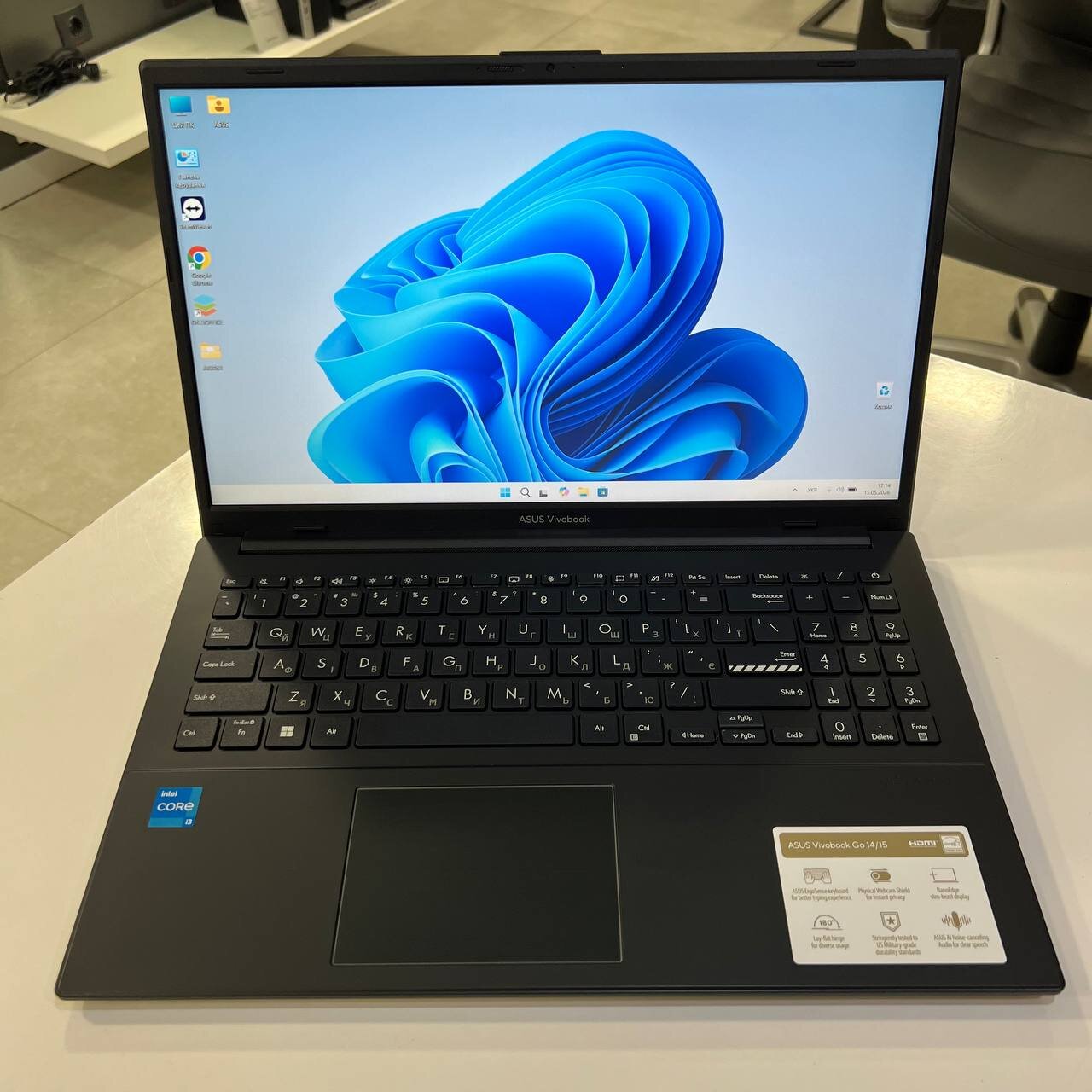 Asus VivoBook Go Intel Core i3-N305/8Gb/256Gb SSD/Win11 (вживаний)