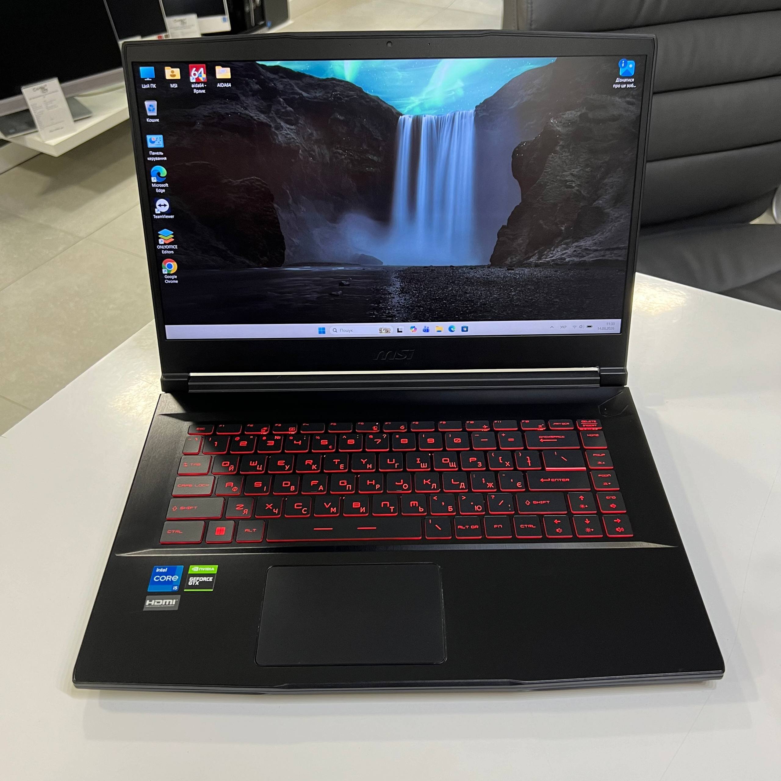 MSI Thin GF63 Intel Core i5-11400H/GTX1650 4Gb/16Gb/512Gb SSD/Win11 (вживаний)