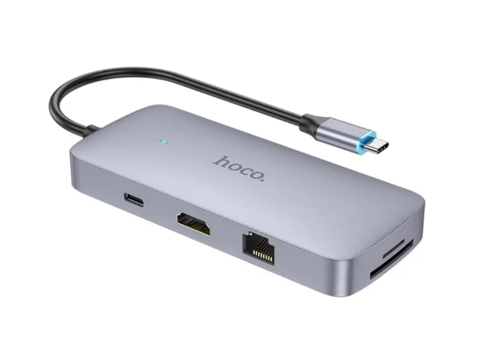 Мультиадаптер хаб Hoco HB32 Type-C 8-in-1