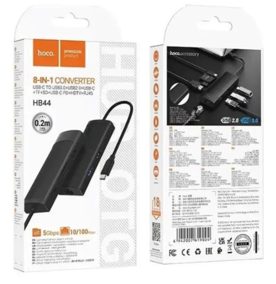 Мультиадаптер хаб Hoco HB44 Type-C 8-in-1