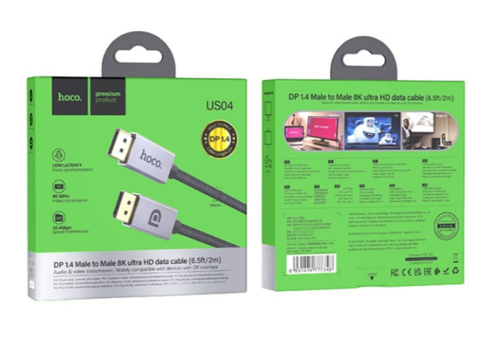 Мультимедійній кабель Hoco US04 8K DisplayPort 1.4 1m