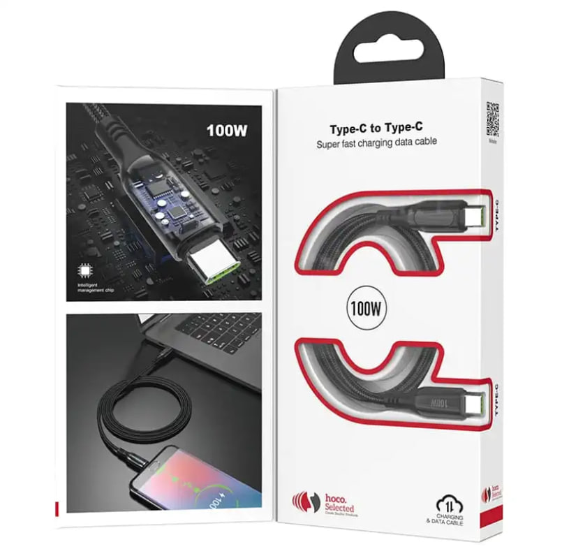 Кабель Hoco S51 Type-C - Type-C 5A 100W PD 1.2m