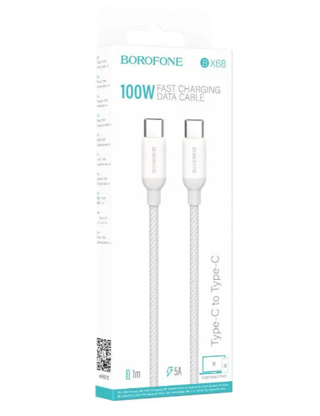 Кабель Borofone BX68 Type-C - Type-C 5A 100W PD 1m