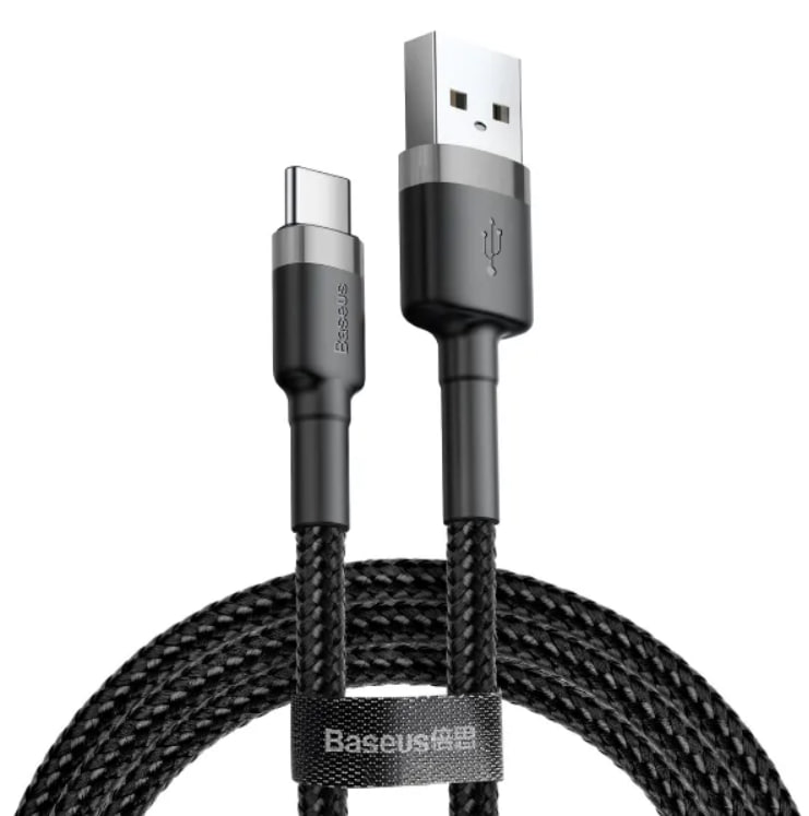 Кабель Baseus Cafule Cable USB For Type-C 3A 1m Gray/Black