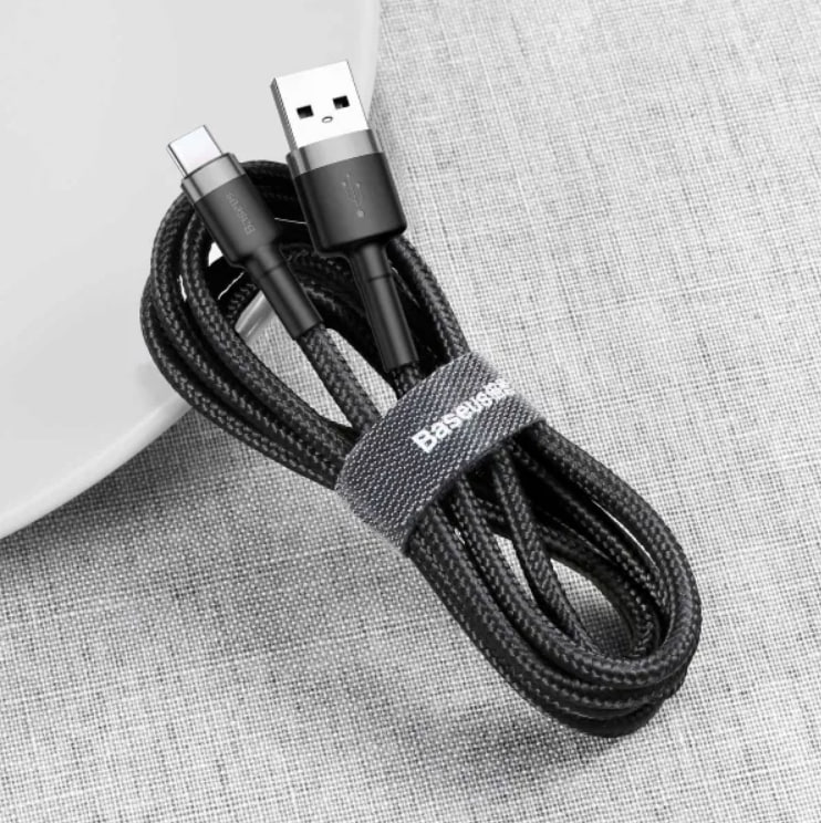 Кабель Baseus Cafule Cable USB For Type-C 3A 1m Gray/Black