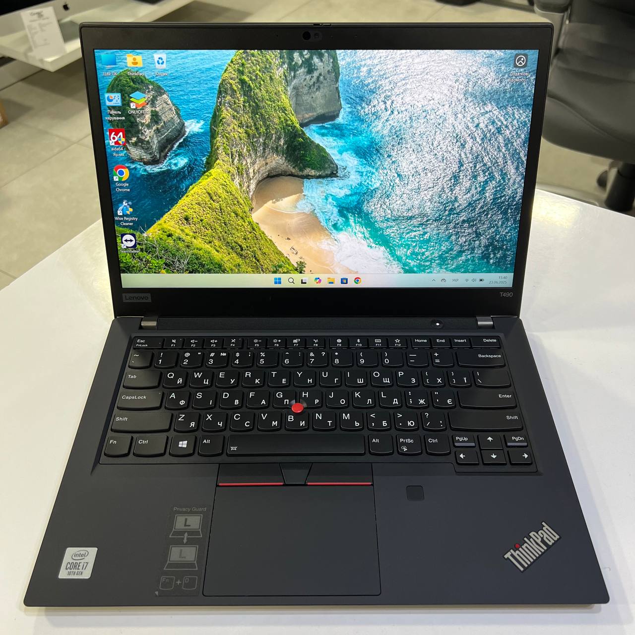 Lenovo ThinkPad T490 Intel Core i7-10510U/16Gb/512Gb SSD/Win11 (вживаний)